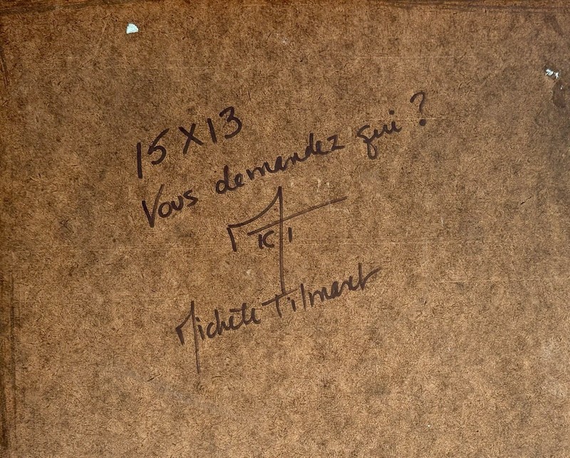 Tableau Michele Tilment ( 1961- ). Huile sur panneau signée, 13x15 pouces. gallery