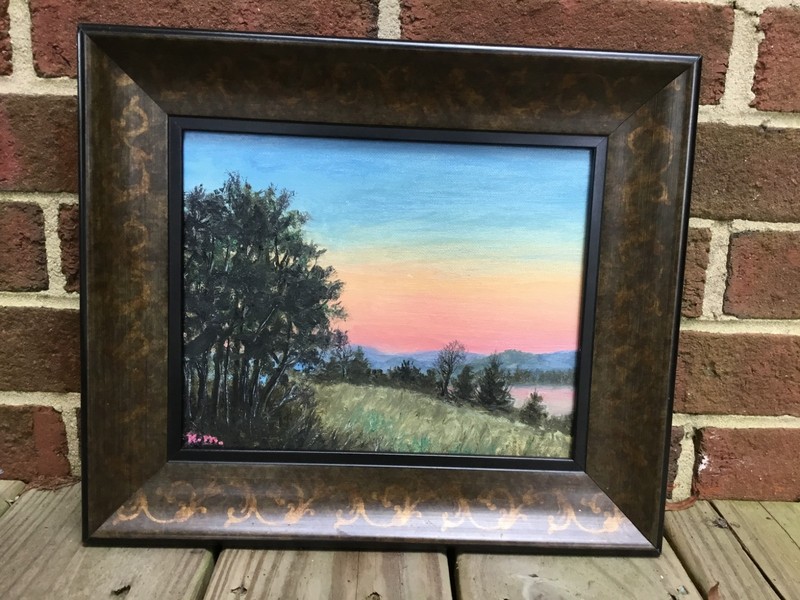 EVENING CALM - original framed 8X10 inch oil landscape painting by K. McDermott gallery