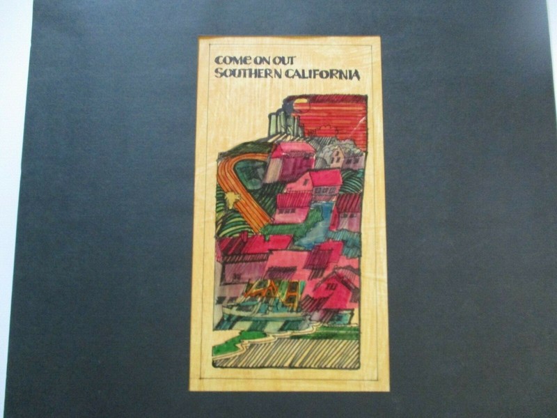 VINTAGE RETRO COME TO SOUTHERN CALIFORNIA PAINTING TRAVEL ILLUSTRATION 1970’S