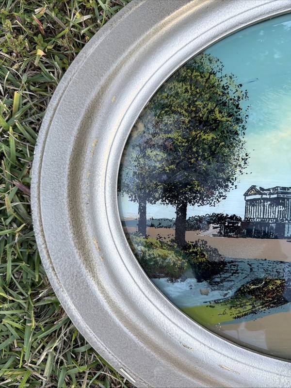 VTG Framed US Capitol Building Washington DC Reverse Painting Convex Glass VGC! gallery