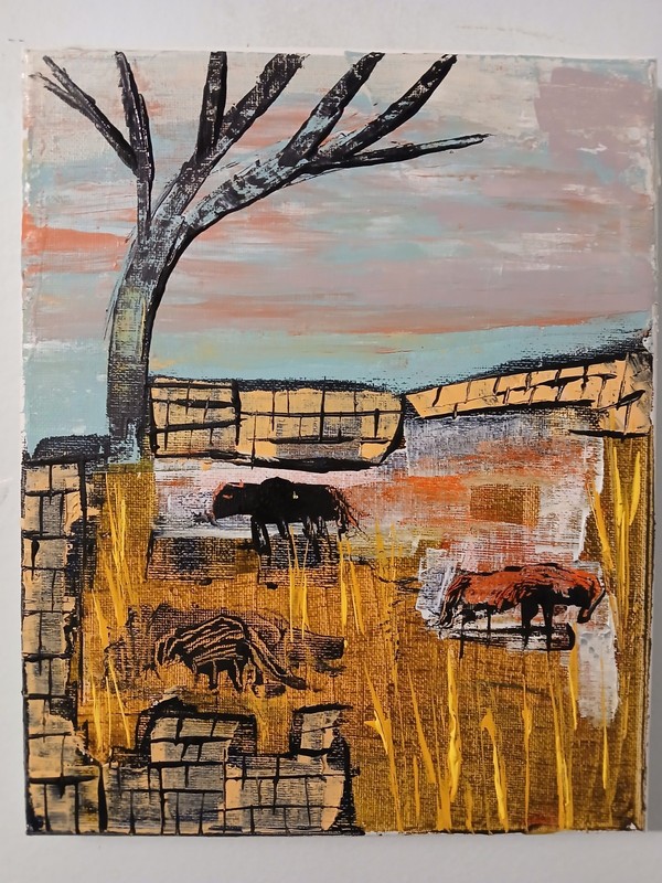 original abstract acrylic painting on canvas "Sandhills Stillness" gallery