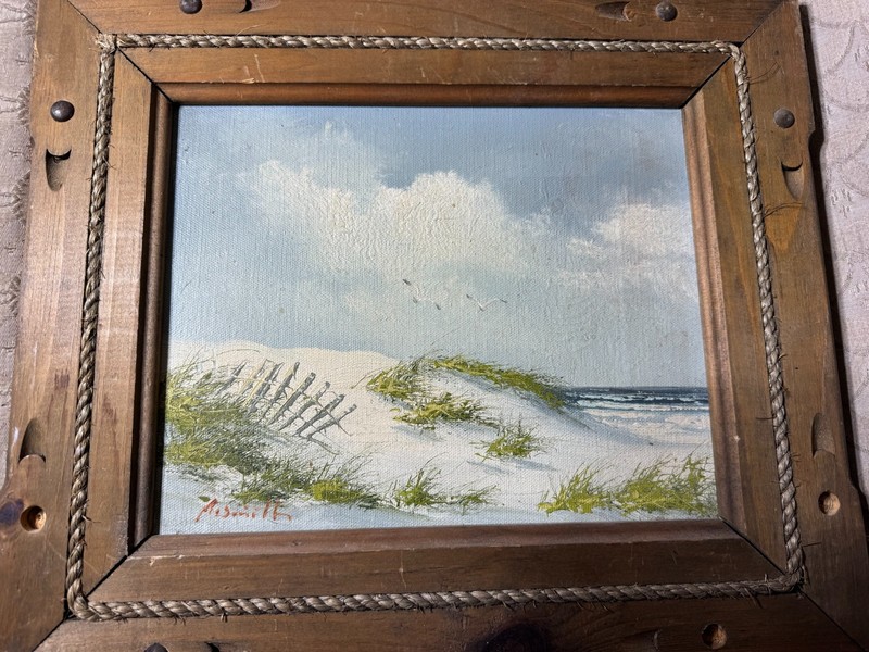 Vintage B Smith "Beach And Seascape Scene" Oil Painting - Signed And Framed gallery
