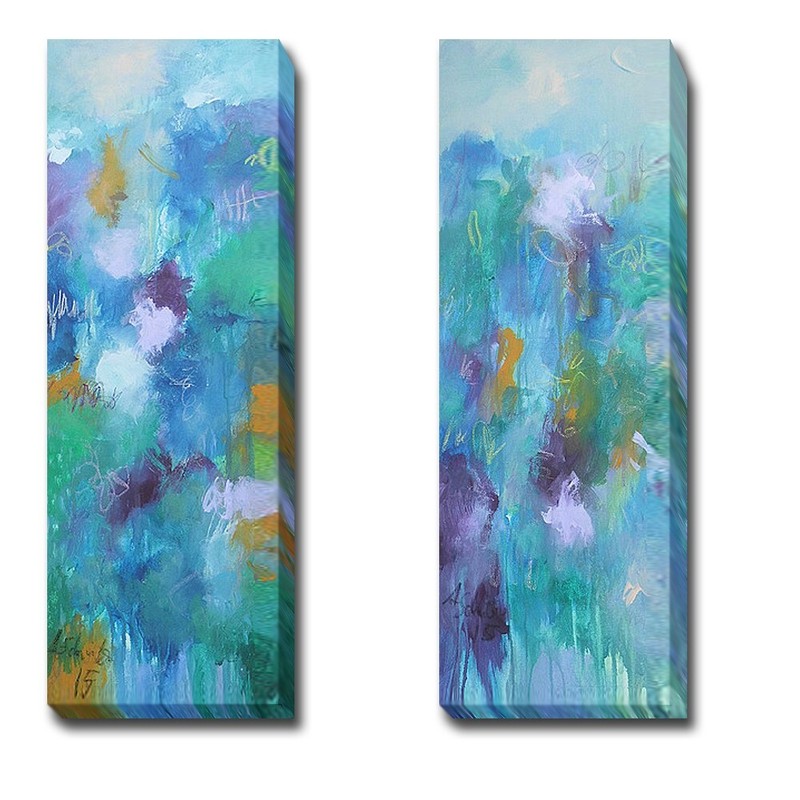 Walking in Colors by Schueler 2-pc Canvas Giclee Art Set (36 in x 12 in Each)