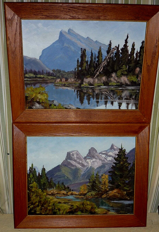 2 CANADIAN Plein Air OIL PAINTINGS by Margaret Blaine Calgary Sketch Club 1964