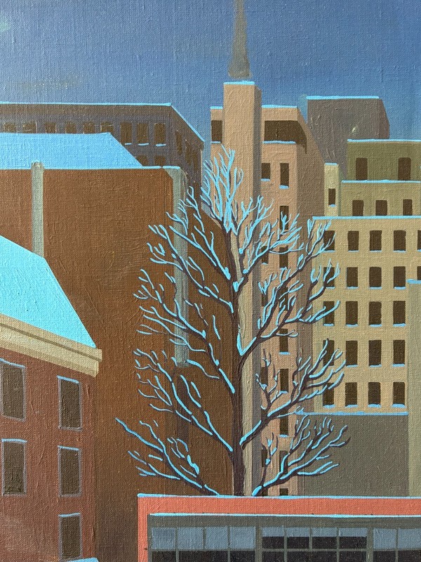 La GouLue, Madison Ave. NYC, oil on linen, charming painting, unsigned gallery