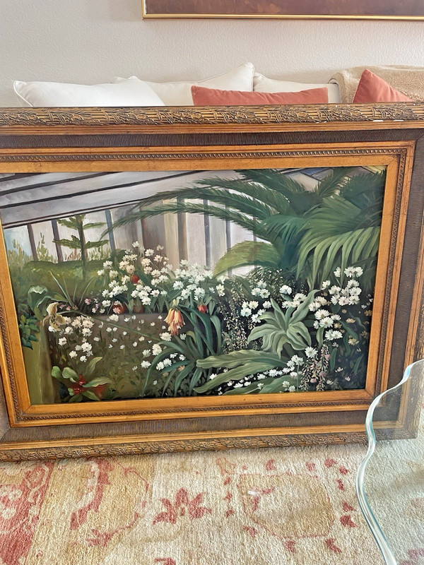 Vintage Original Oil Painting 45 x 34 in Signed By Artist -Beautiful Frame
