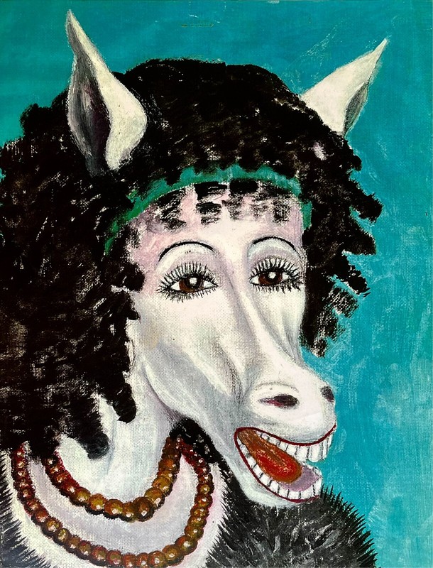 «CHER as a HORSE» by Los Angeles Outsider Artist LEMOINE REDMOND Photocopy PRINT