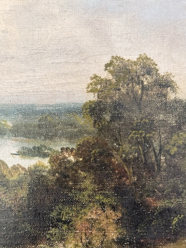 J. Lewis SIGNED Oil on Canvas British Riverscape Countryside ENGLISH ARTIST gallery