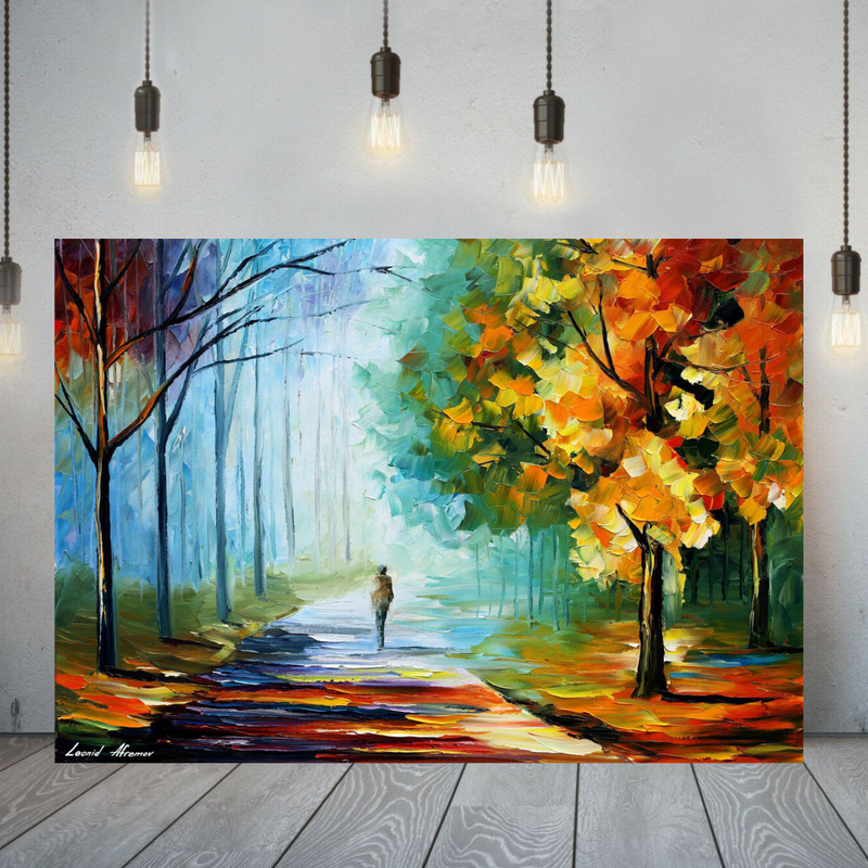 Leonid Afremov ALONE IN THE FOG 30″x24″ LIMITED EDITION GICLEE ORIGINAL