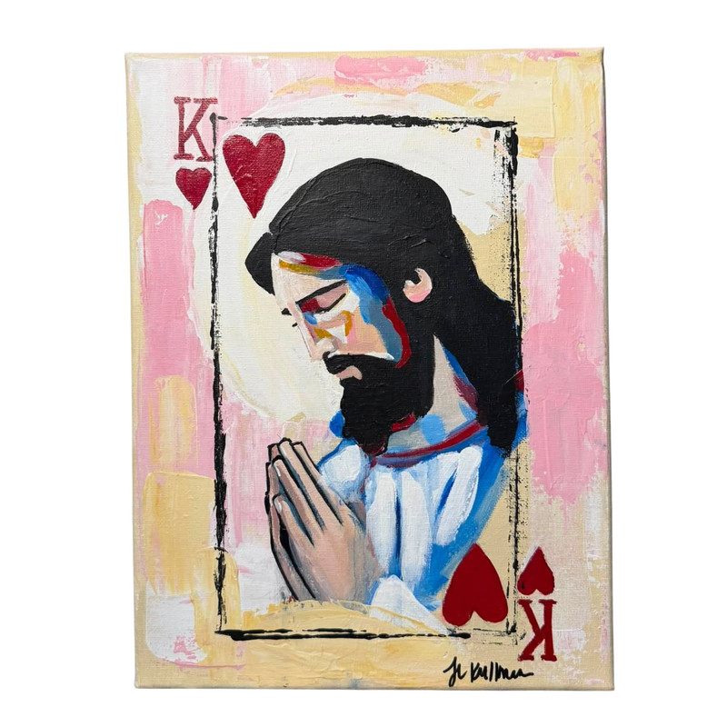Original Biblical Inspired Christian Art 9x12 Acrylic Canvas Painting | Solitude gallery