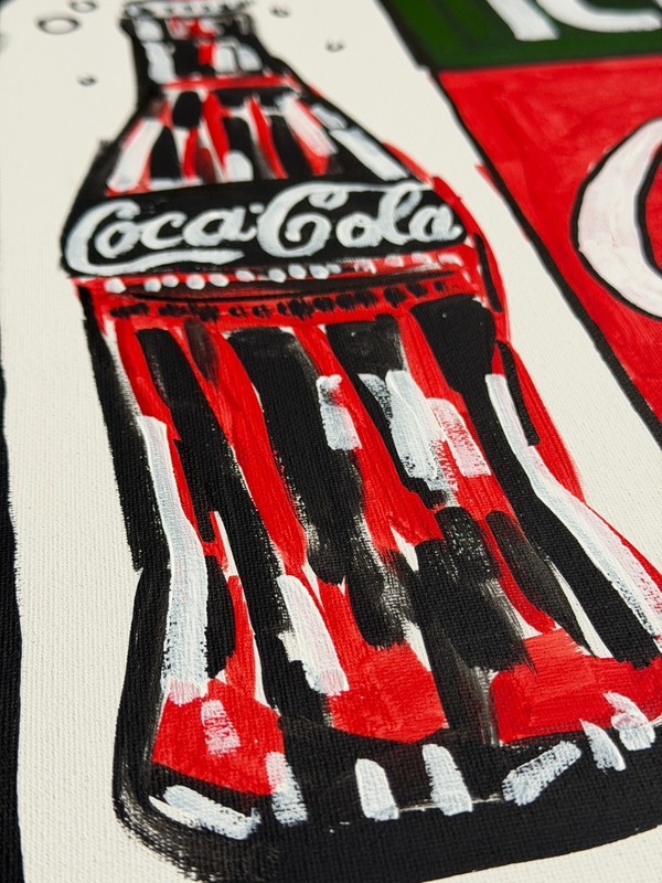 Vintage Coca-Cola Pop Art - 16x20" Acrylic Painting on Stretched Canvas gallery