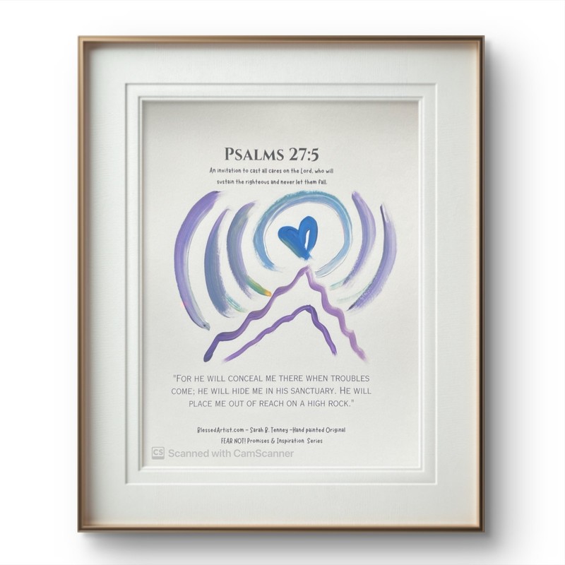 BLESSED#1135 Bible Fear Not! Series 8×10 Original Paper Christian Abstract Art