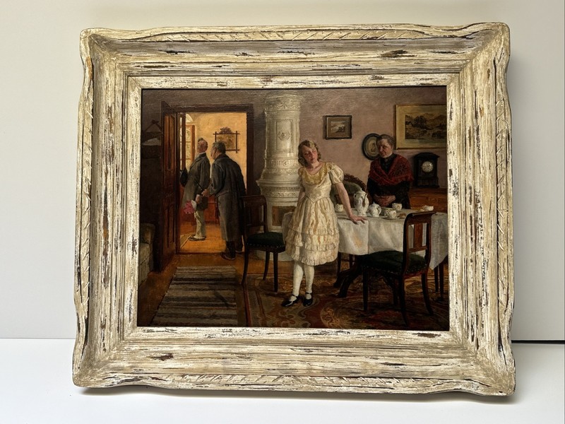 Antique Painting Masterpiece Portrait Interior Listed Famous Pretty Woman Female gallery