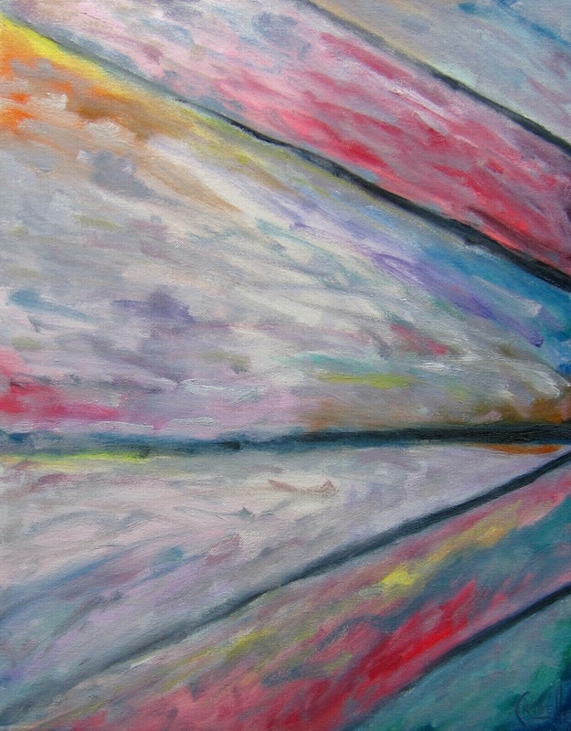TWICE IN LOVE new wow abstract oil painting 16x20 canvas original signed Crowell gallery