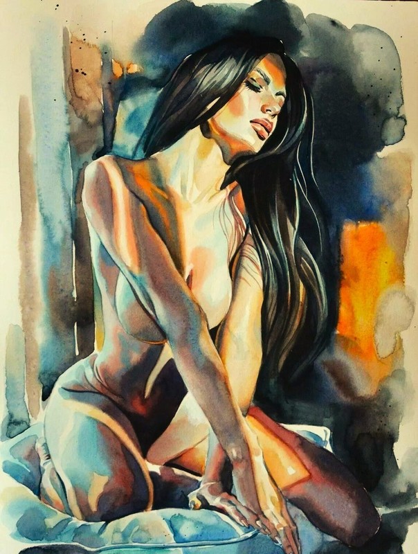 Sexy Man Woman pinup poster Print Abstract Wall Art Wall Decor 11×14 Post