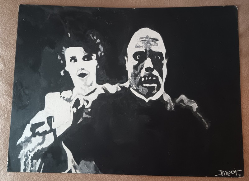 Phantom Of The Opera Lon Chaney Mary Philbin ORIGINAL 30 x 40 Oil Painting
