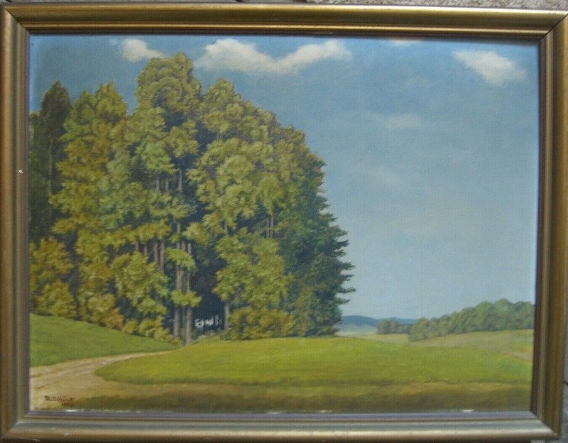 ::THEODOR SCHÜCK *1882 FREIBURG – 1956 °KARLSRUHE SCHOOL OIL PAINTING ANTIQUE SIGN.