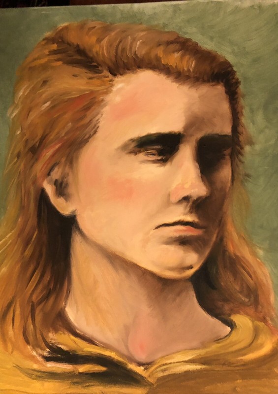 STUDIO PORTRAIT OF YOUNG ITALIAN MALE, LISTED AMERICAN ARTIST, ANDREA STEELE