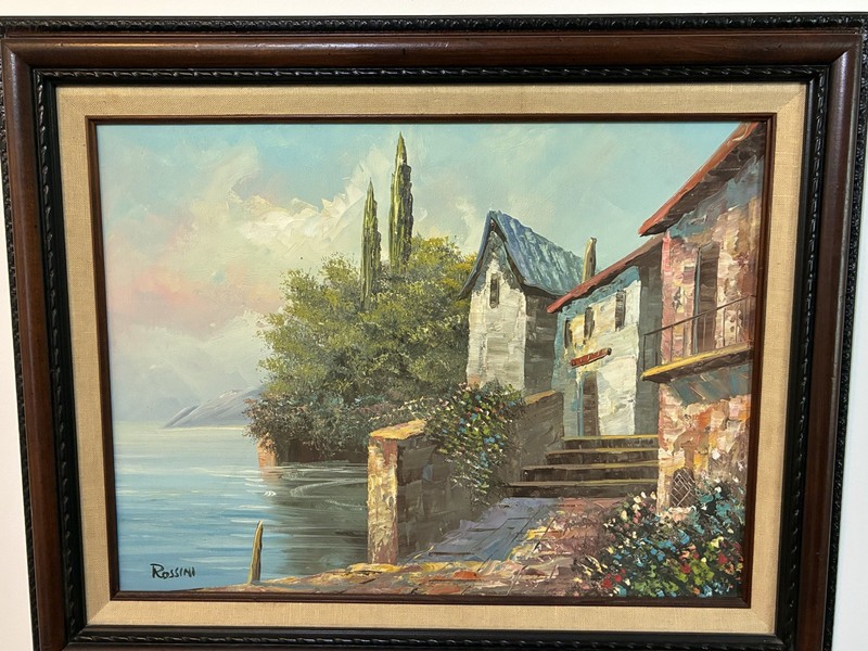 “Lake Como Italy” Original Oil Painting By Rossini