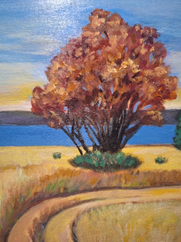 Original Landscape Path Acrylic 8x8 Wood Panel Painting Home Decor gallery