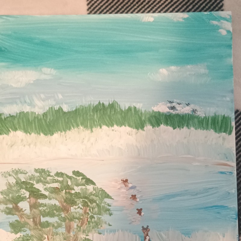 Original Impressionism Acrylic Painting on Canvas – Landscape, Trees, Water Art