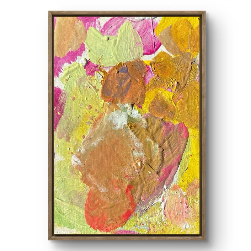PORTIA Original Abstract Yellow Palette Ochre 10x15cm Painting Tasmania