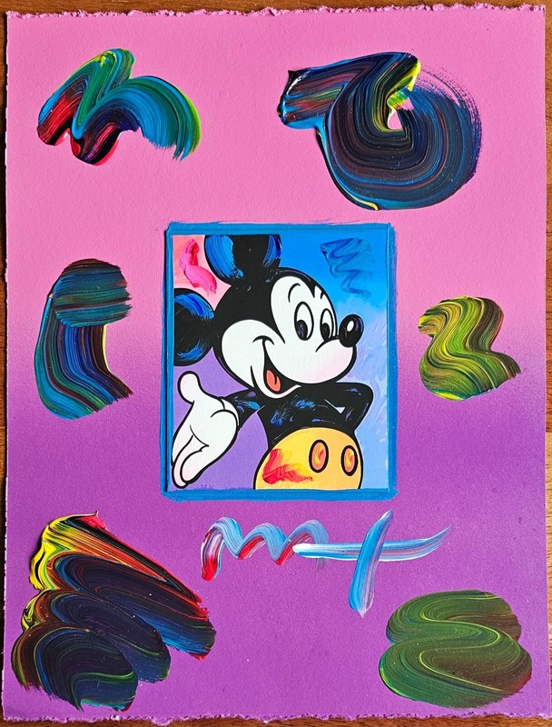 PETER MAX Mickey Mouse 2010 unique variation original mixed media HAND SIGNED gallery