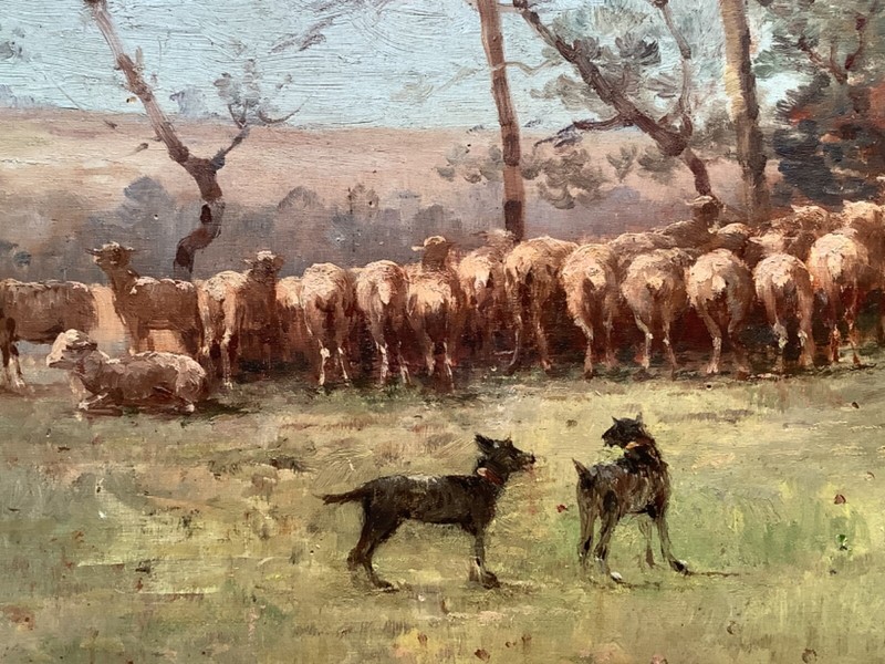 Impressionism Oil Painting - Sheeps in a Landscape Shepherd gallery