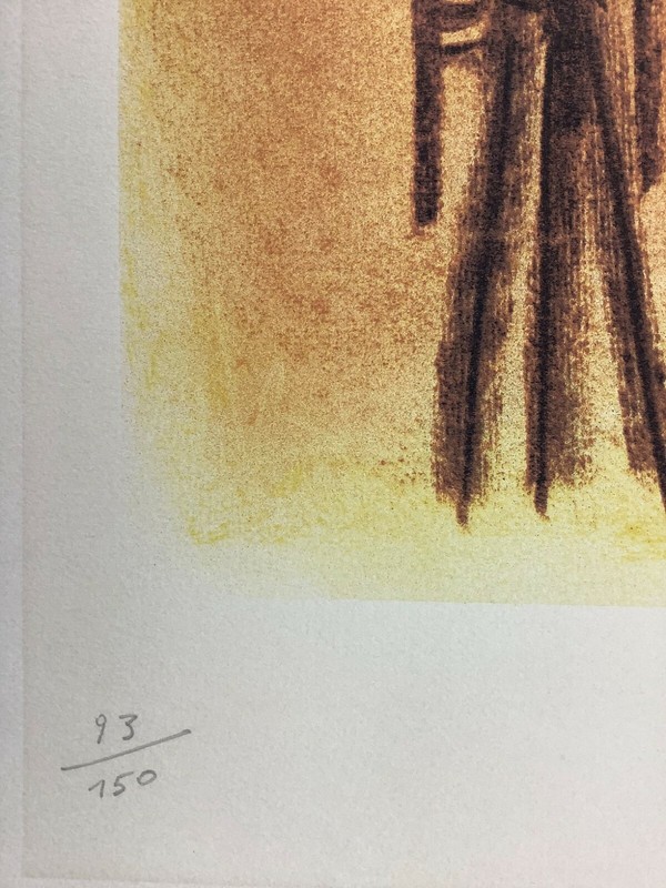 Wifredo Lam. Serigraph. Untitled, ca 1978. Original signed. Numbered. 25x35 in gallery