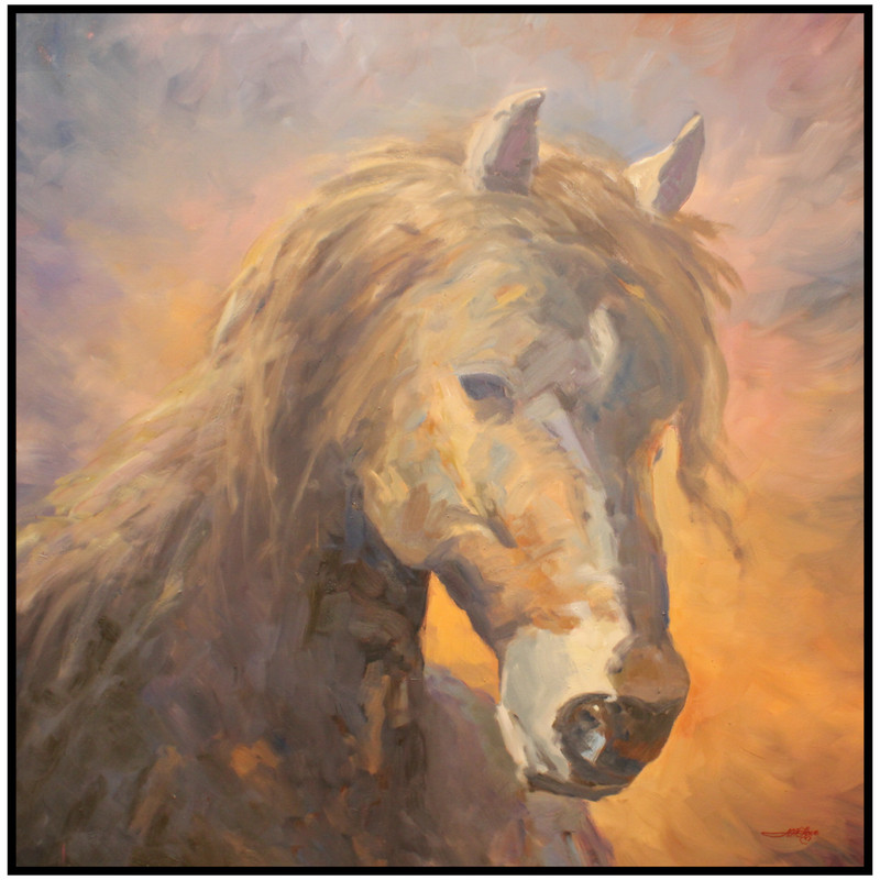 Jeff Love Art Large 36X36" Original Oil Painting Horse Portrait New Work w/COA