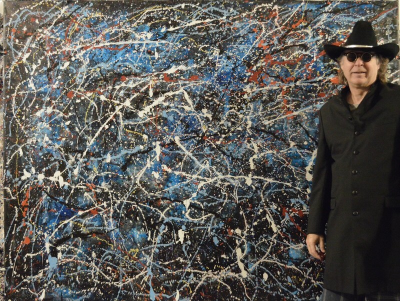 Pollock/Richter style Professional Painting 81” X 62”(6ft 9in)Abstract Modern XL