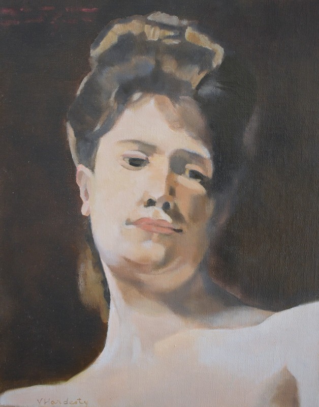 After Sargent, Study of Blonde Model, 8×10 original oil painting on linen canvas