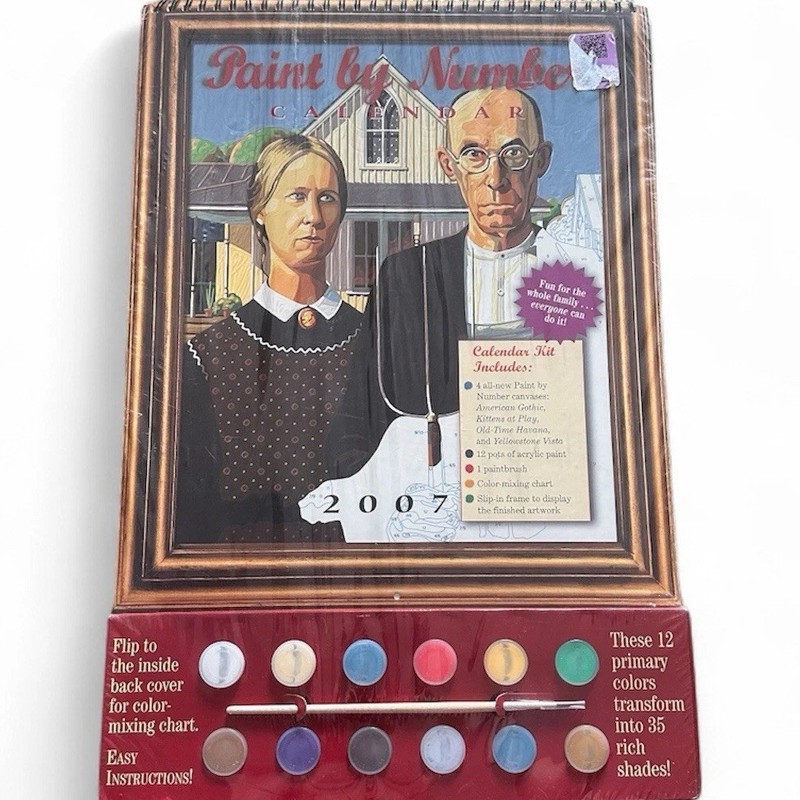 2007 Calendar Paint By Number Original Packaging 4 Pictures 13” X 11”