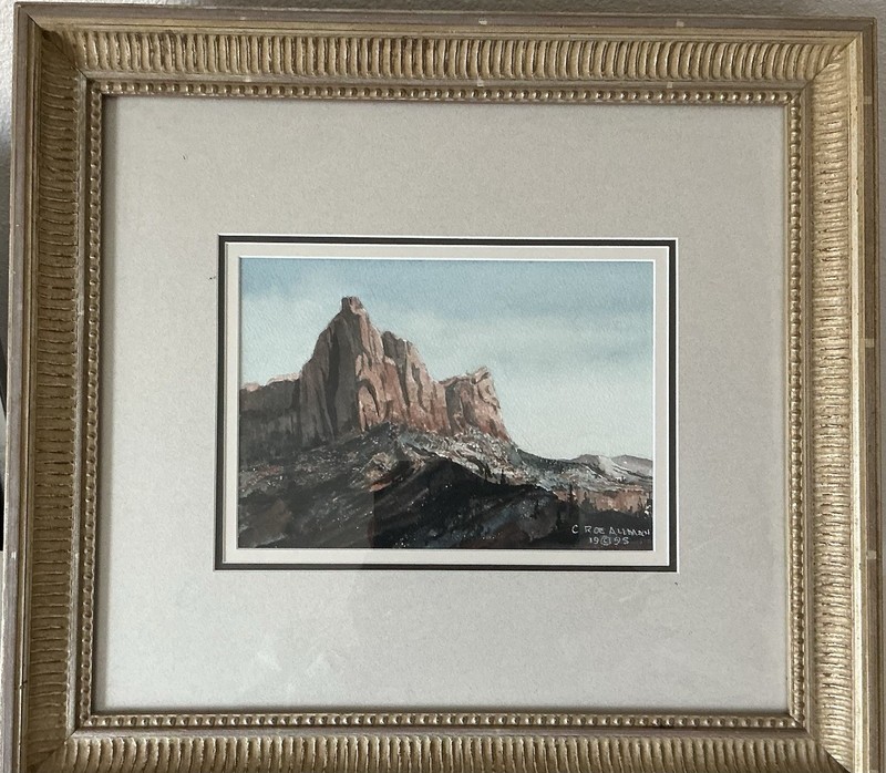 Curtis Roe Allman Painting “Zions Park” 1995 – Custom Frame