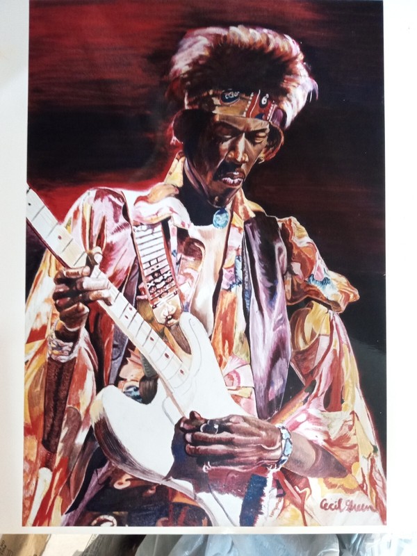 Jimi Hendrix: Oil painting print of "Psychedelic Haze" gallery
