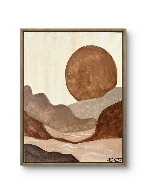 Abstract Expressionist Landscape , Mountain flow , Original 14×11 Signed Canvas