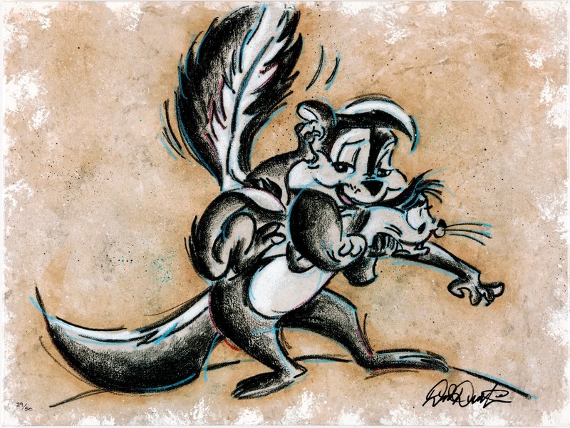 Dick Duerrstein SIGNED Pepe Le Pew Cest Lamour Giclee Canvas Lt Ed 50 2004 – OH