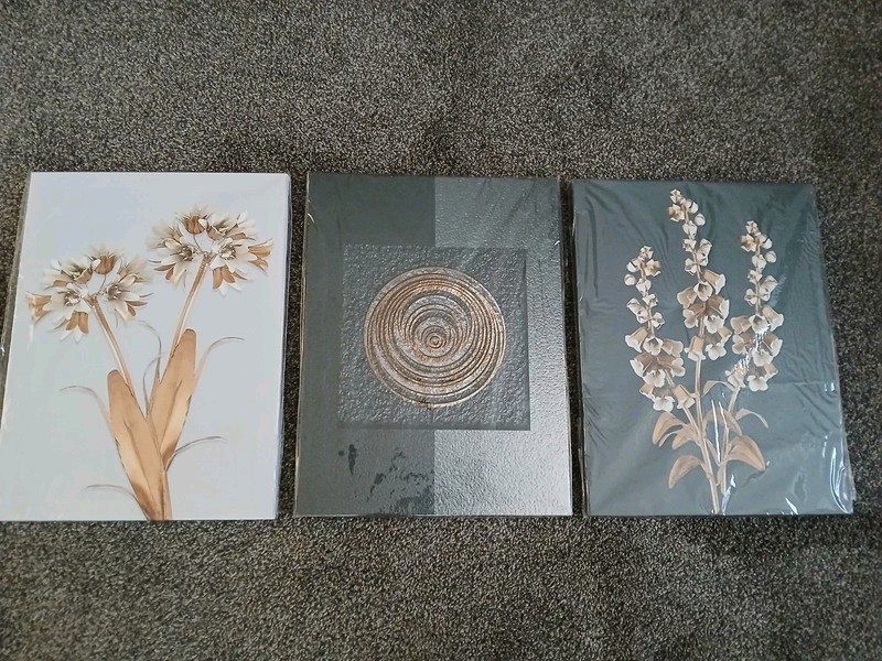 Ruifengl Black Gold And White Abstact Wall Art Canvas 12 X 16