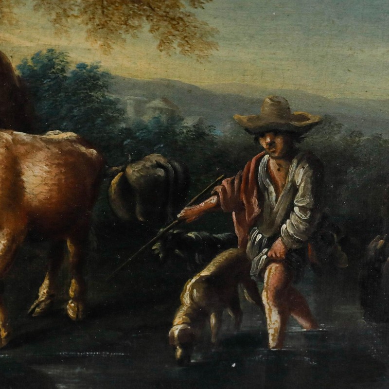 c.1700 Oil - At the Watering Place gallery