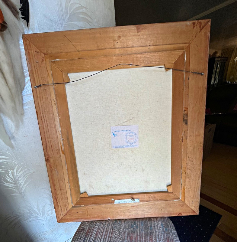 Framed Realism Portrait Painting of Man on Canvas in Gold Tone Frame