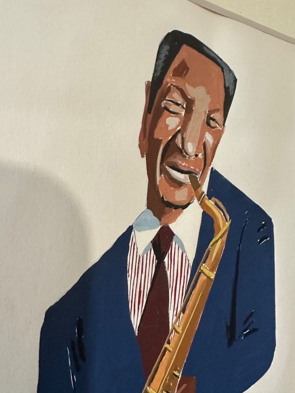 1994 NEW YORKER MAGAZINE ARTIST MARK ULRIKSEN ORIGINAL PAINTING ILLINOIS JAZZ gallery