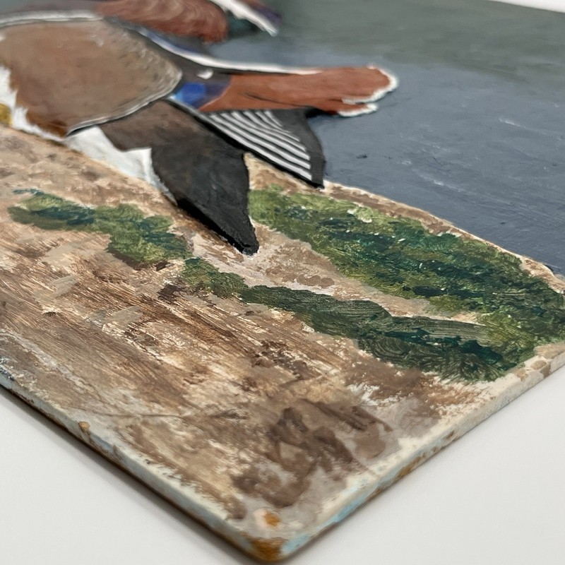 Original & Signed Mandarin Duck 3D Mixed Media Painting 16x20” By Barbara Weber gallery