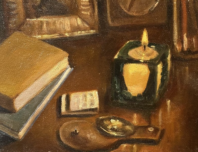 Still Life With Candle – Original Oil Painting
