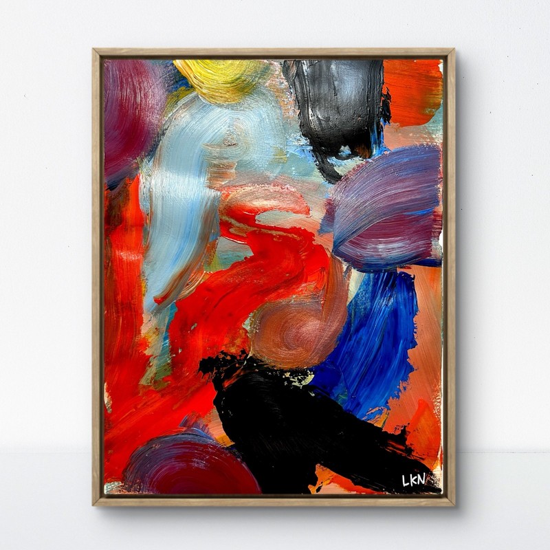 Laeknapes Solar Flow 14×11 Original Abstract Paper Museum Home Painting Artwork