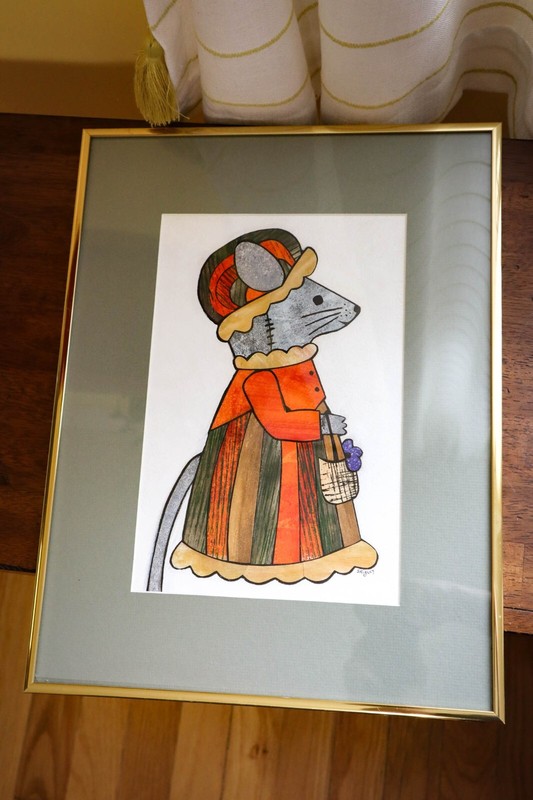 Original Children's Book Illustration Art Merry Mousemas Patricia Srigley Framed gallery