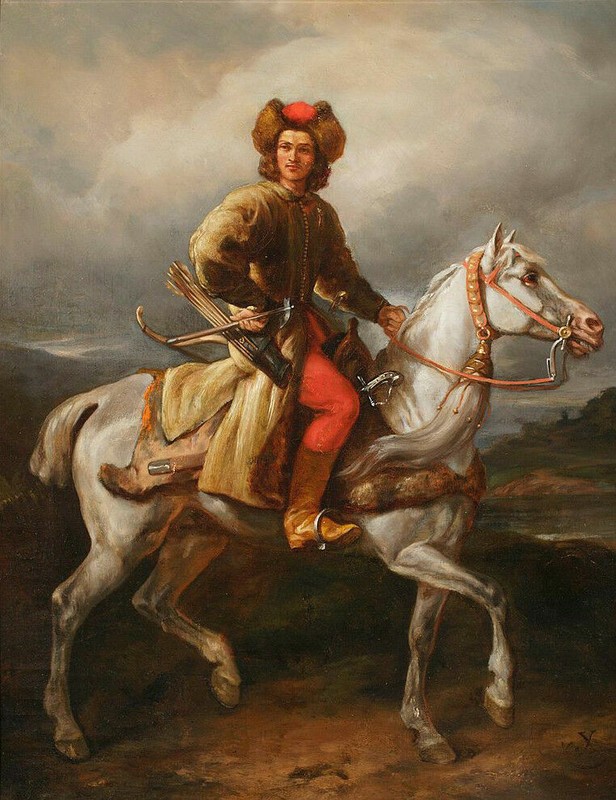 High-quality oil painting handpainted on canvas "a man riding on a horse gallery