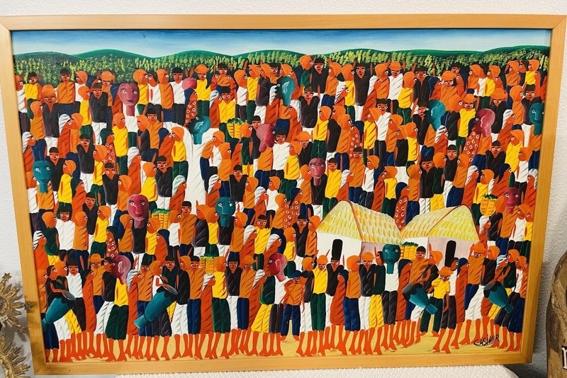 Signed / Framed LAURENT CASIMIR (1928-1990) Oil on Canvass “Village Scene”