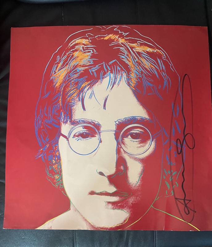 SIGNED POSTER Andy Warhol, “JOHN LENNON” Large Poster Print Shafrazi catalog