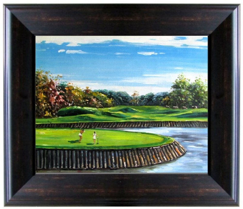 Framed Links @ Perry Cabin Golf Course Quality Hand Painted Oil Painting 16x20in