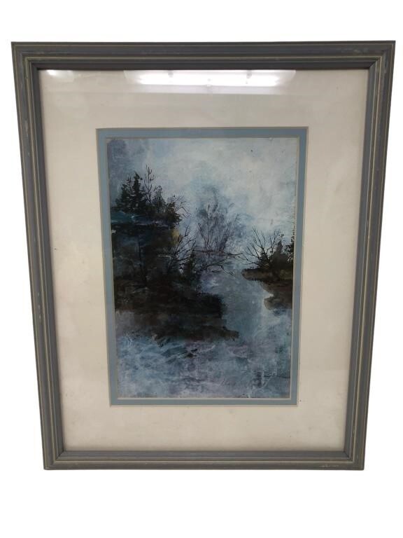 Mary Close original signed watercolor art water 15 1/4″ x 12 1/4″ inches signed